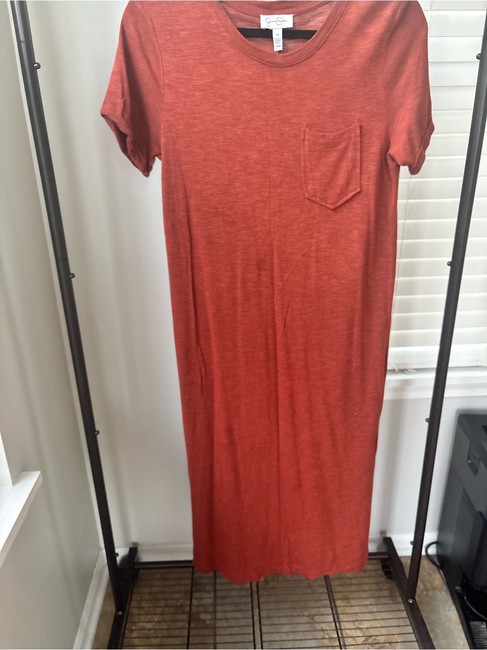 Jessica Simpson Rust T-Shirt Maxi Dress with Pocket
